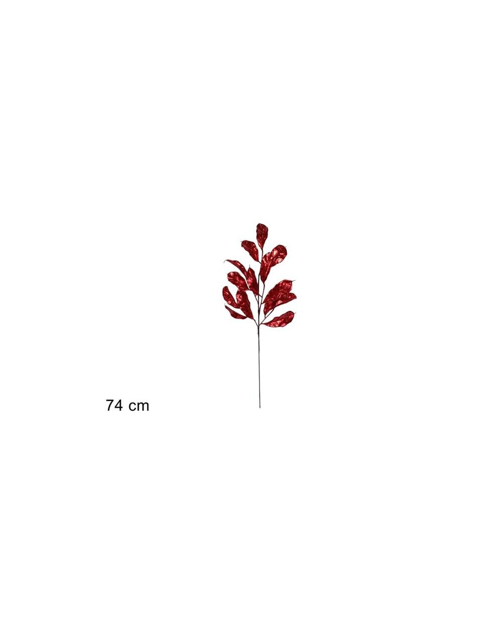 STELO 74 cm. FOGLIE GLITTER ROSSE  STELO 74 ROSSO