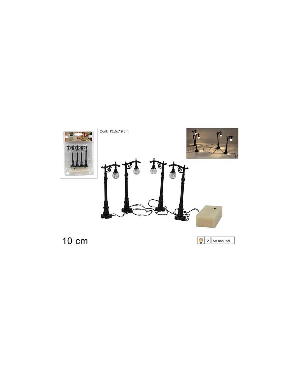 KIT LAMPIONI C/LUCE 4 pz.  LAMPIONI