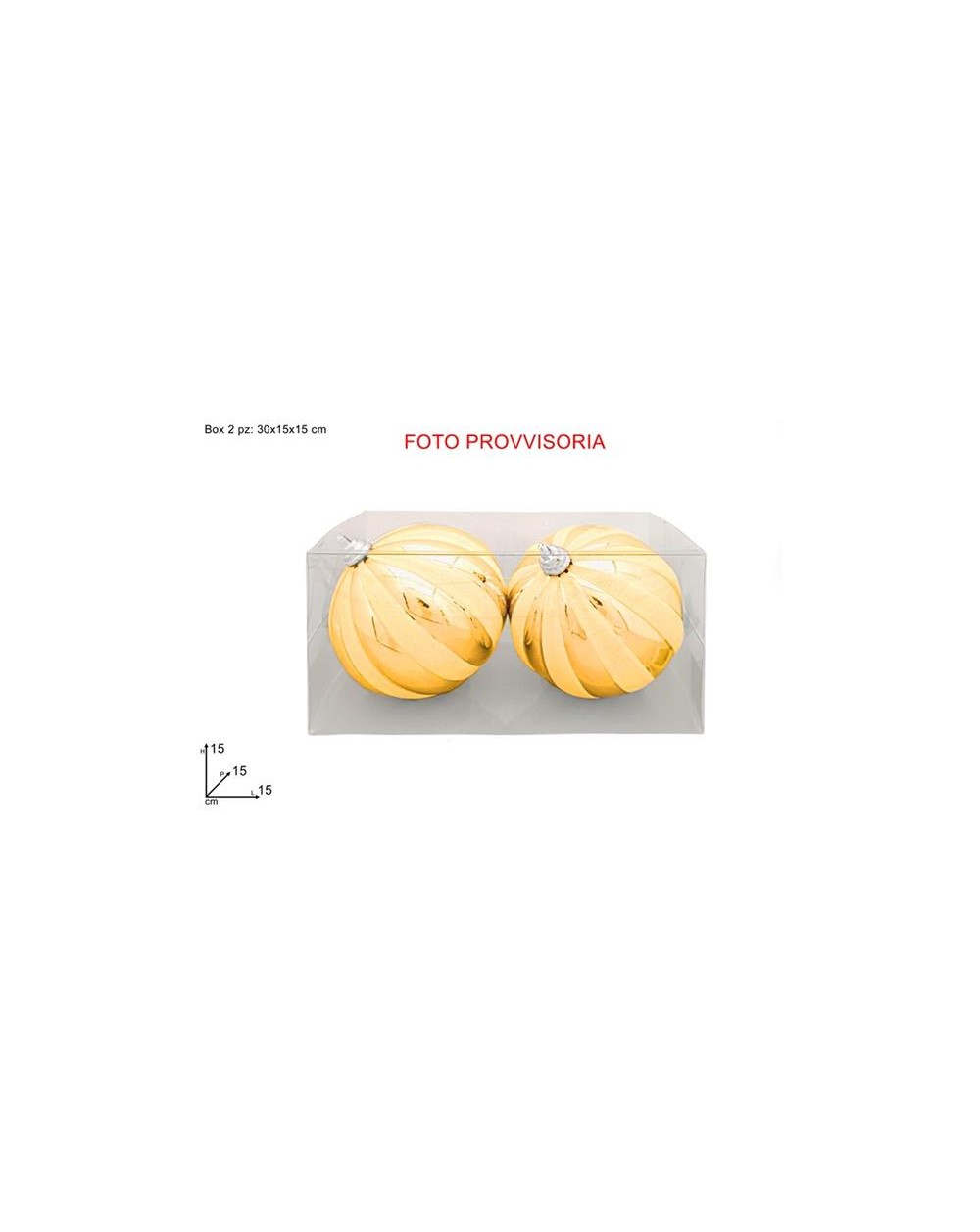 PALLE 15cm 2pz ORO GLITT.ORO  PALL 15 ORO