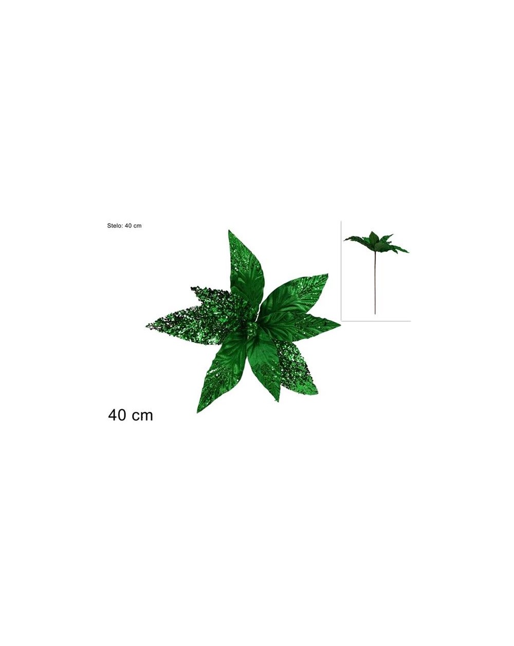STELO FIORE PAILLETTES 40cm VERDE  8053482354361