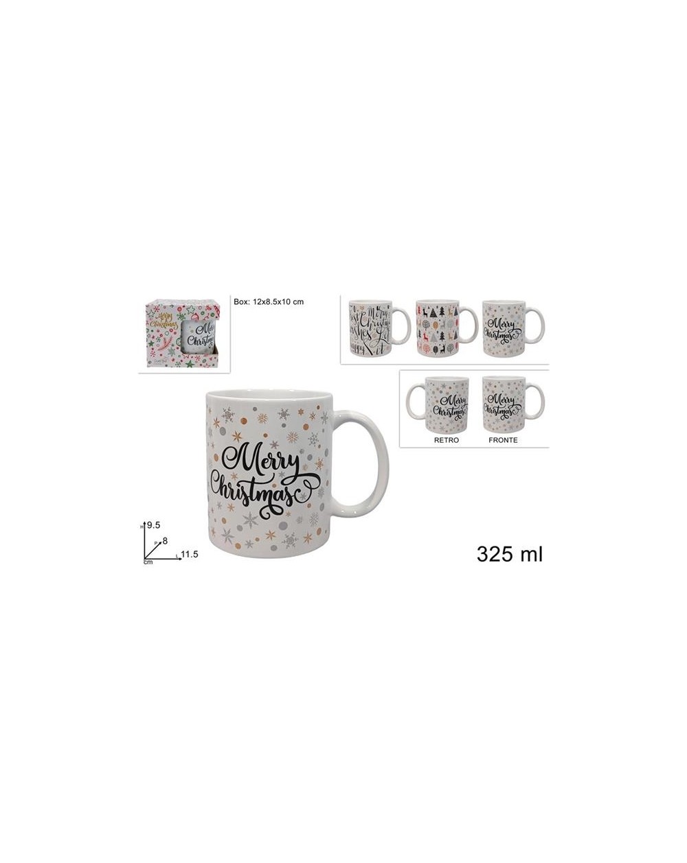 TAZZONE 325 CER.C/DECORO NATALE  TAZZONE 325 CER