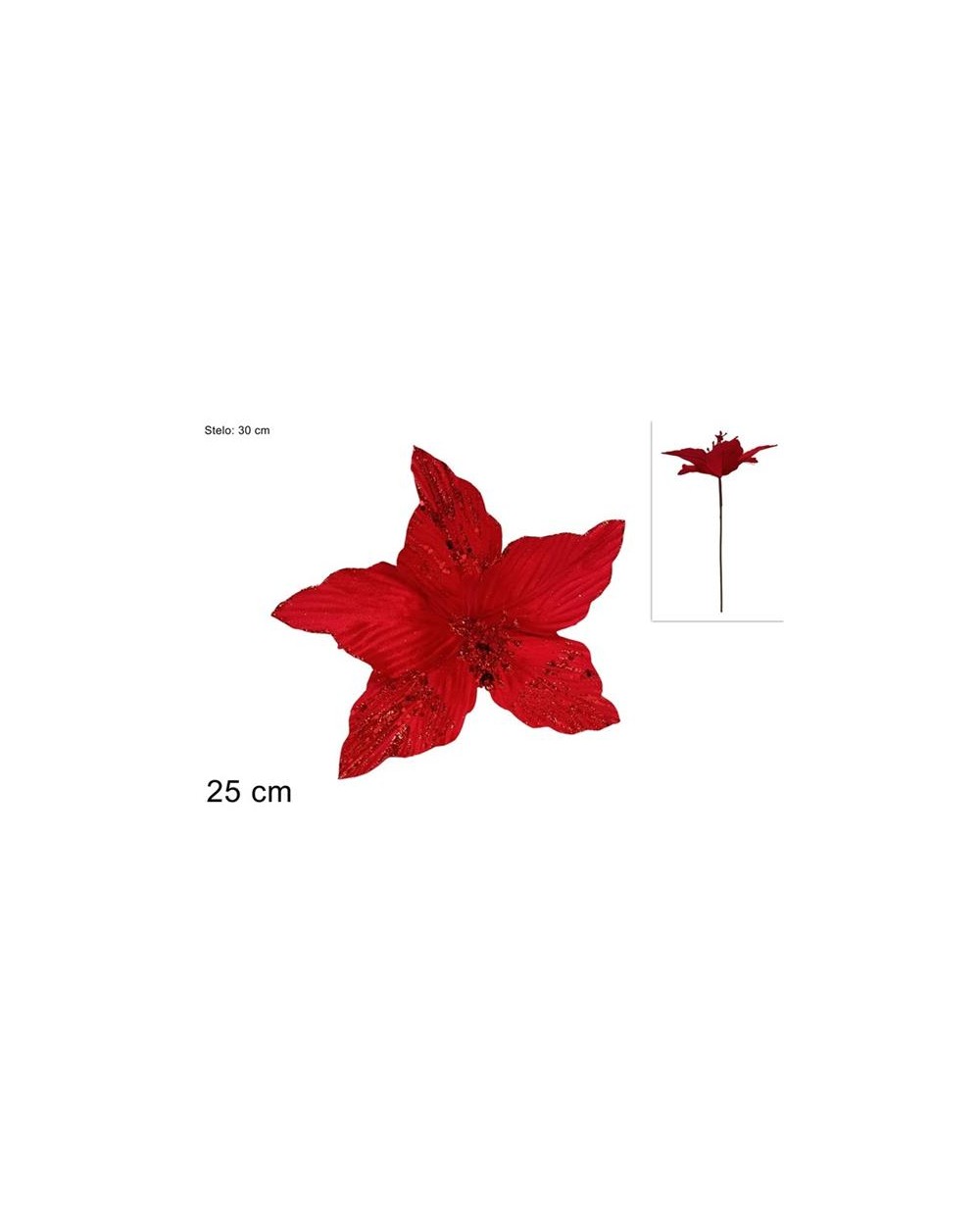 STELO FIORE VELLUTO 25cm ROSSO  8053482355160
