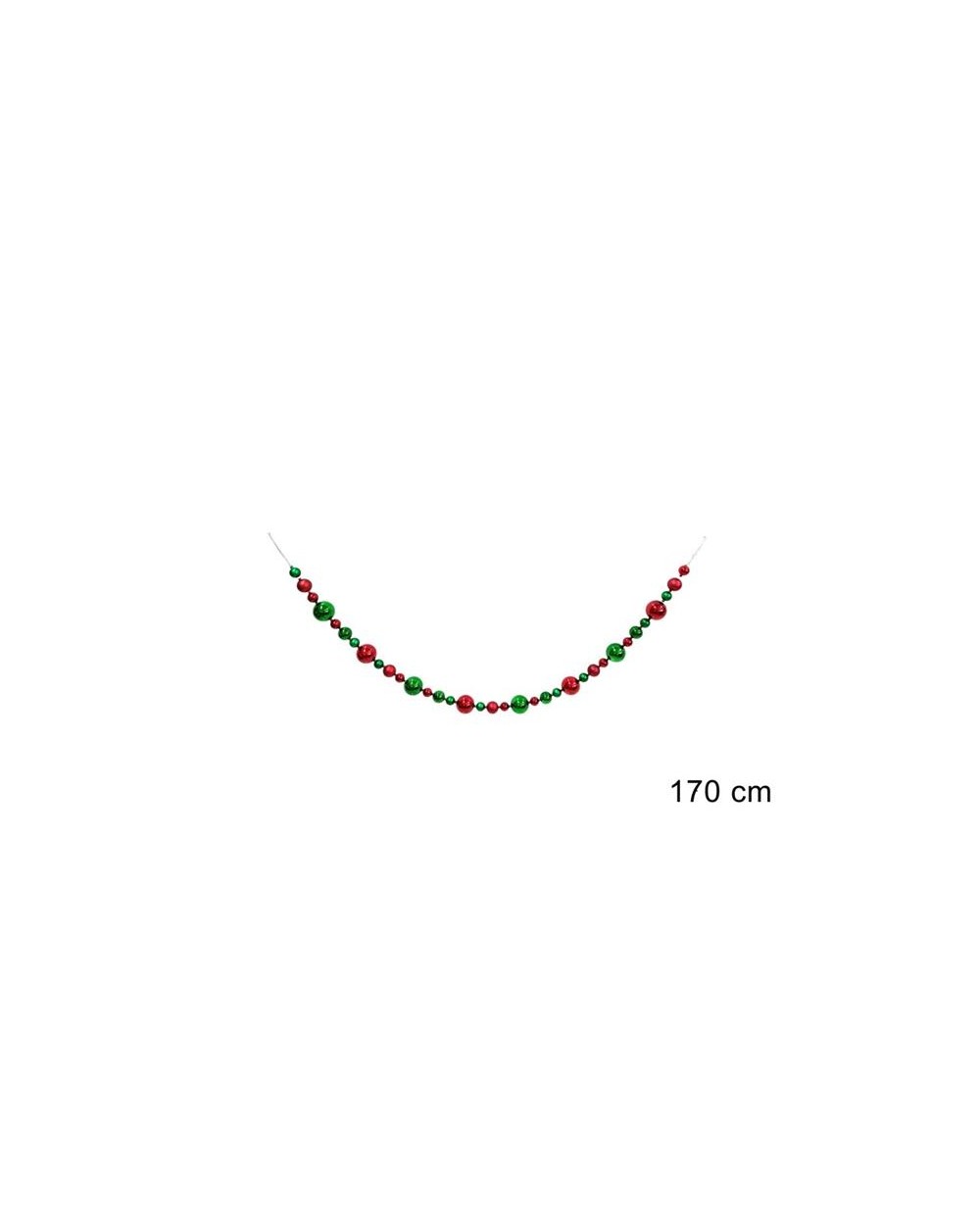 GHIRLANDA PALLINE 170 cm.ROS/VERD  GHIRL.170