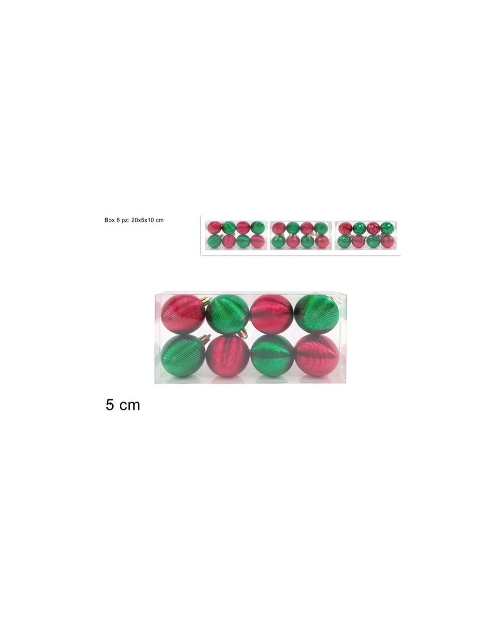 PALLE 5cm 8 pz ROSSO/VERDE  PALLE 5 CM 8 pz