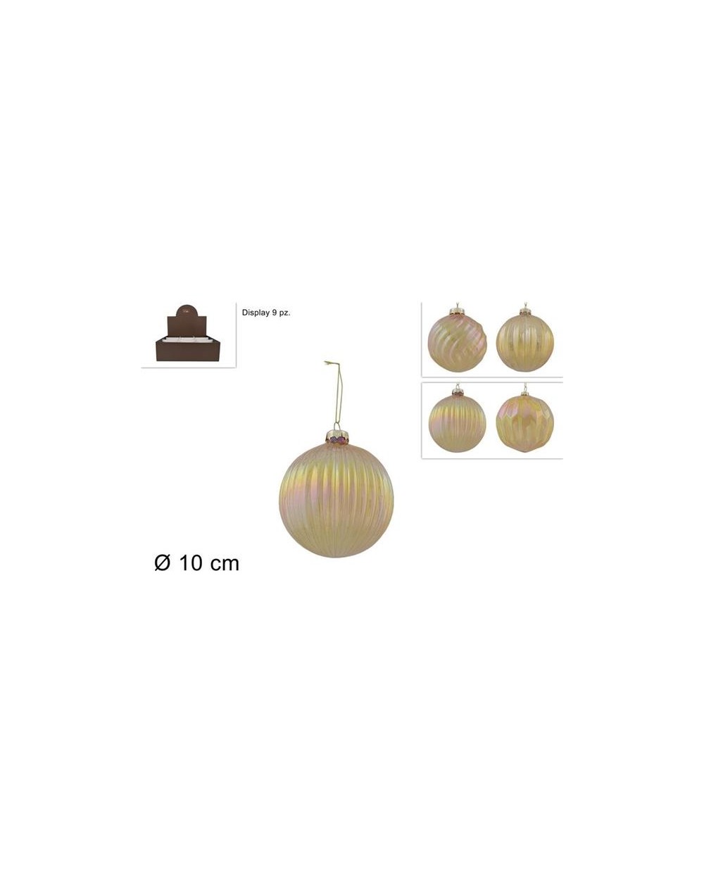 PALLA VETRO 10 cm ORO CANGIANTE  PALLA VETR.10 O