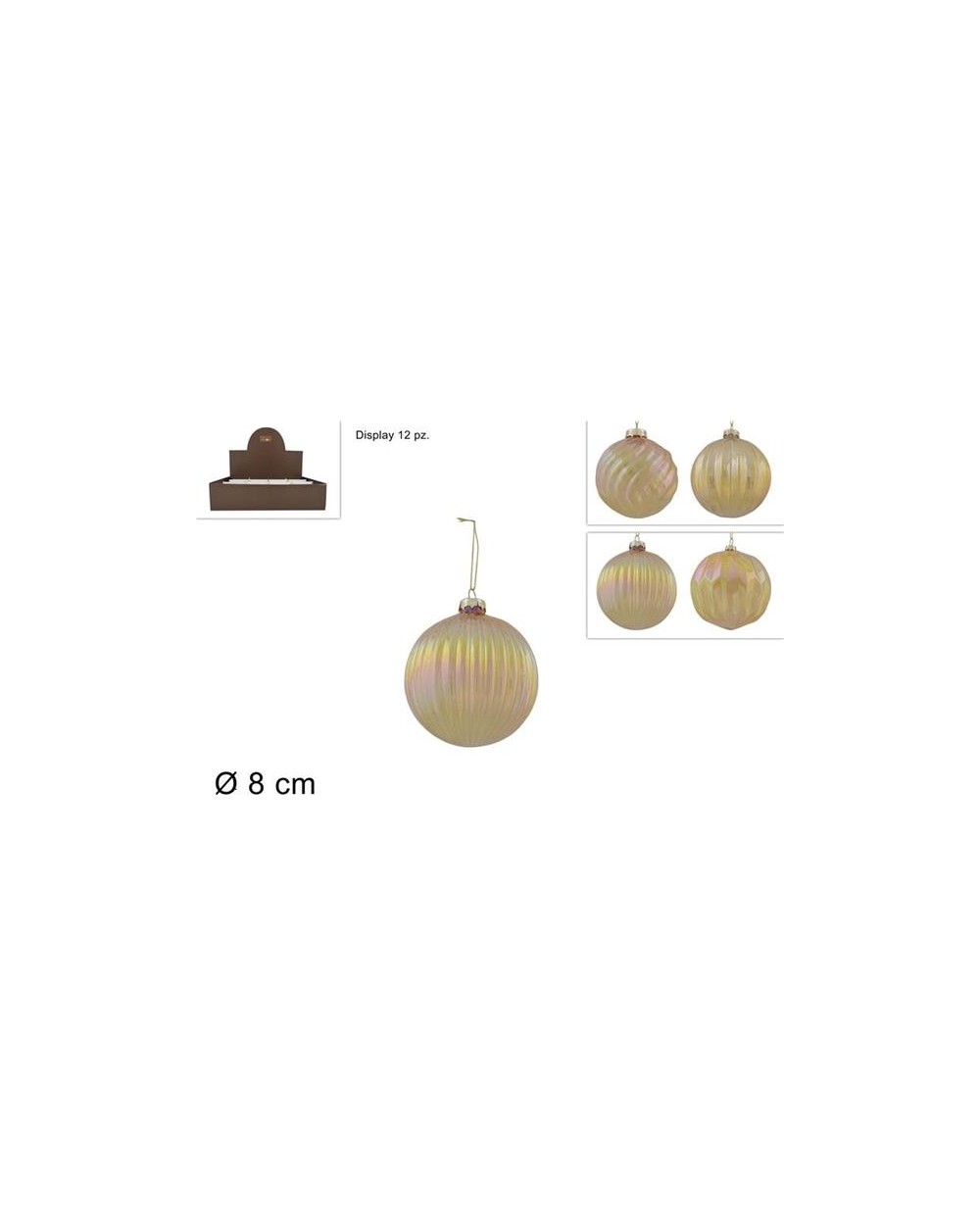 PALLA VETRO 8 cm ORO CANGIANTE  PALLA VETRO ORO