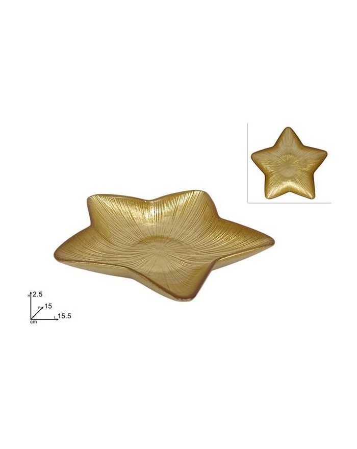 PIATTINO VETRO STELLA ORO...