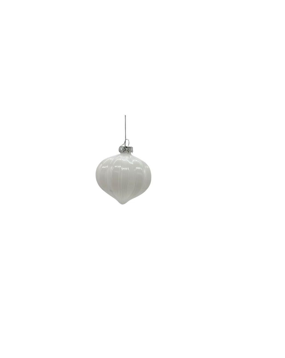 PALLA VETRO GOCCIA 8cm BIA/ LUC/RIG  8053482256863
