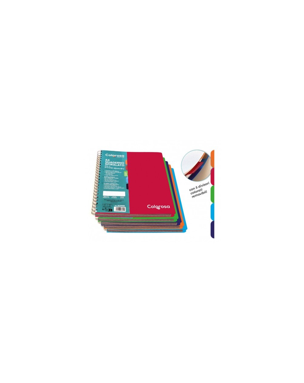 QUADERNO SPIRALATO A4 80G C/DIVIS. 36CS5D5M