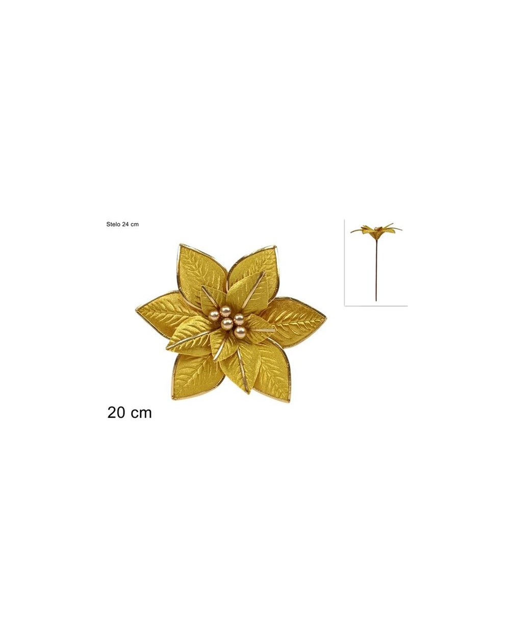 STELO FIORE 20 cm ORO VELLUTO  STELO FIORE ORO