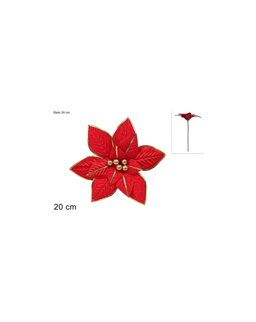 STELO FIORE 20cm ROSSO VELLUTO  STELO FIORE ROS