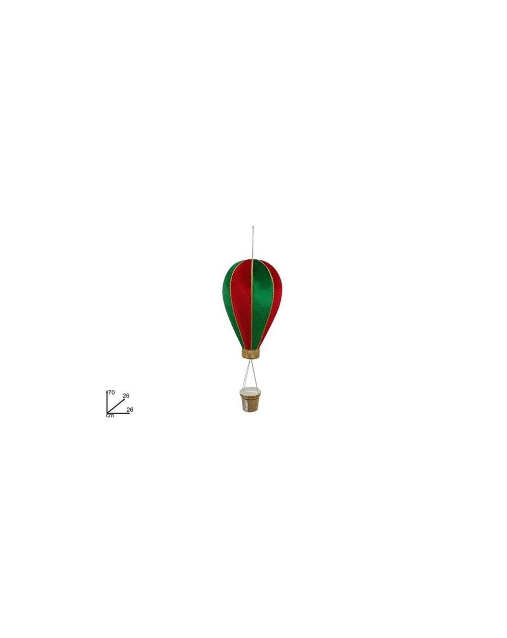 MONGOLFIERA VELLUTO 70cm ROSSA/VERD 805348229598