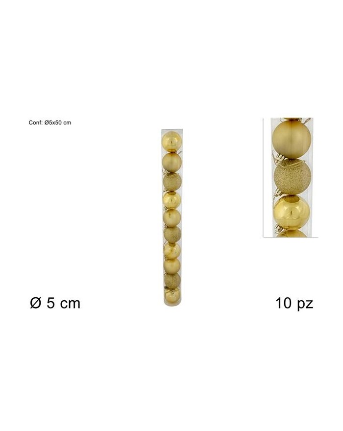 TUBO 10 PALLINE 5cm ORO...