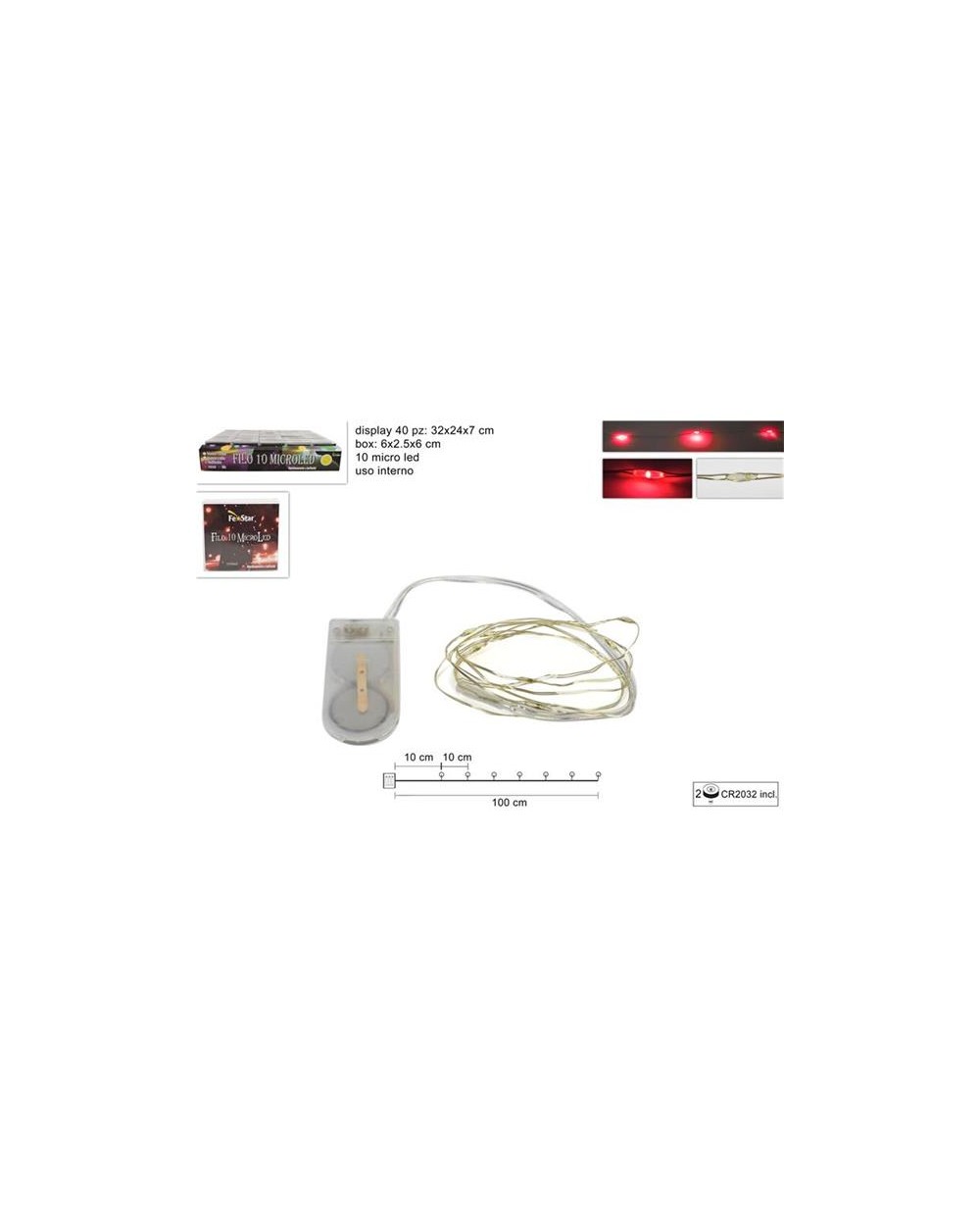 FILO 10 MICROLED ROSSO BATT. A298691