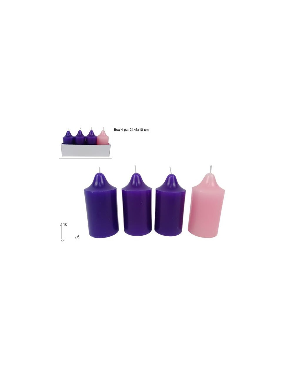 CANDELE AVVENTO SET 4pz 5x10  8053482401027