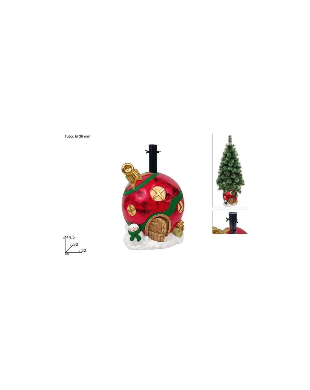 BASE ALBERO PALLA NATALIZIA ROS/VER  8053482406985