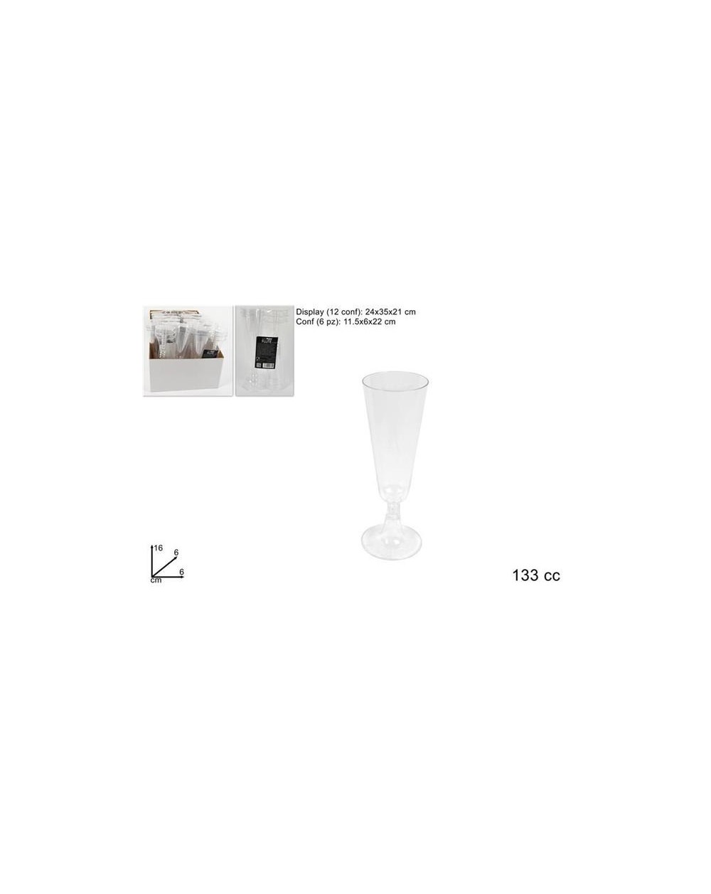 FLUTE PLASTICA 6pz.COL.TRASP. A201814