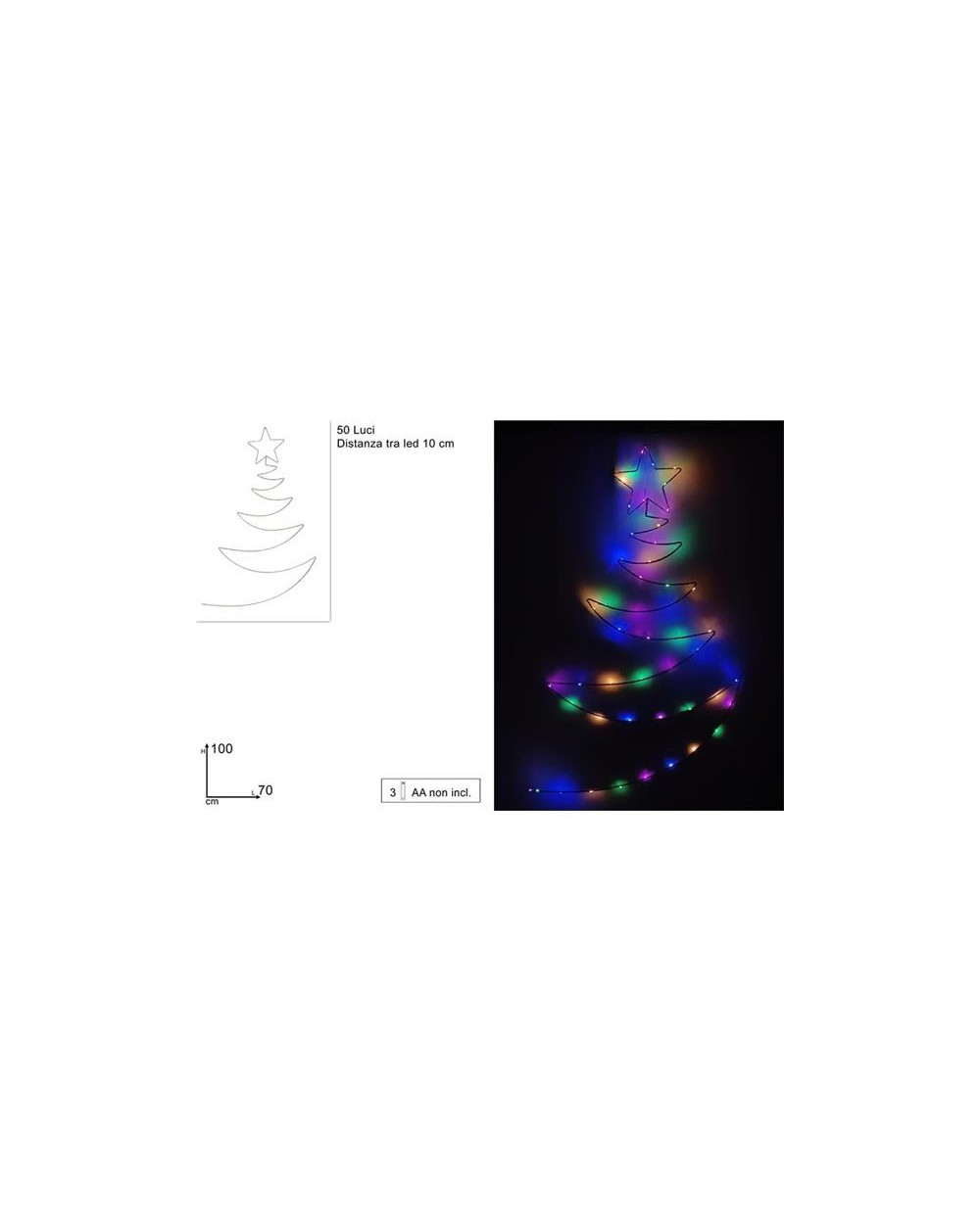 ALBERO STILIZZATO 100cm 50LED MULT  8053482386126