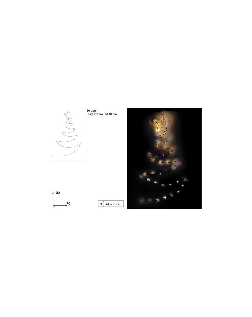 ALBERO STILIZZ 100cm 50 LED B/CALDO  8053482386157