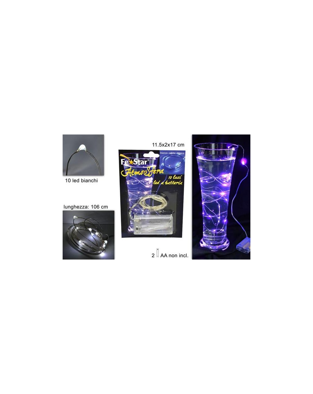 FILO 10 LED BATTERIA B.CO FREDDO  A170422