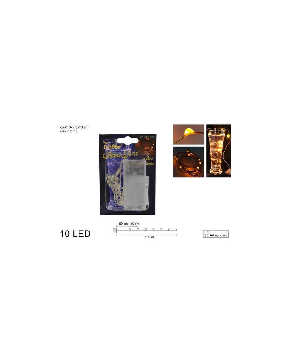 FILO 10 LED BATT. B.CO CALDO A175605