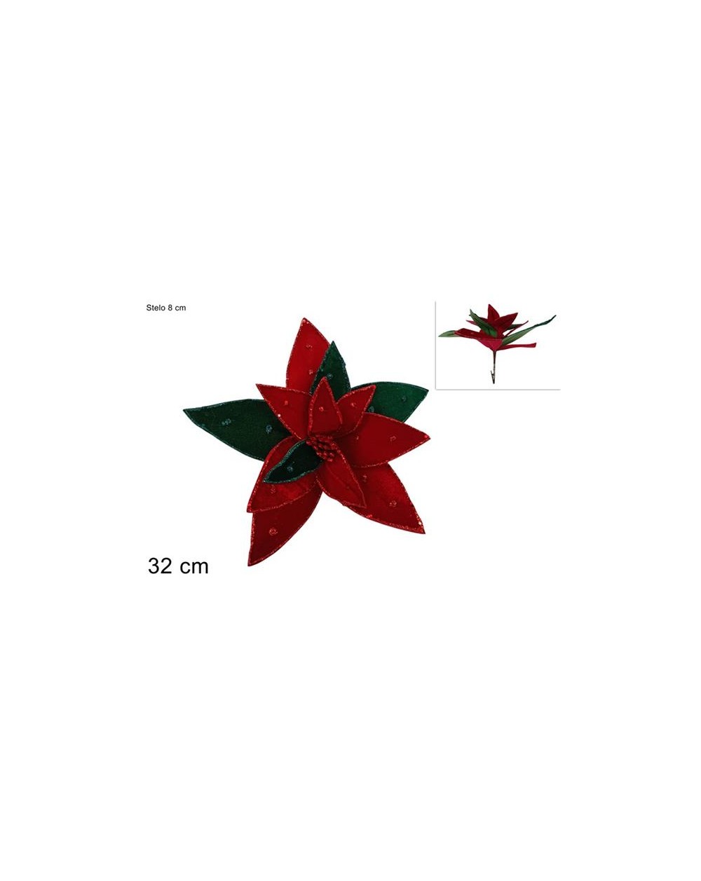 PINZETTA FIORE 32cm VELLUTO ROSSO 8053482367606
