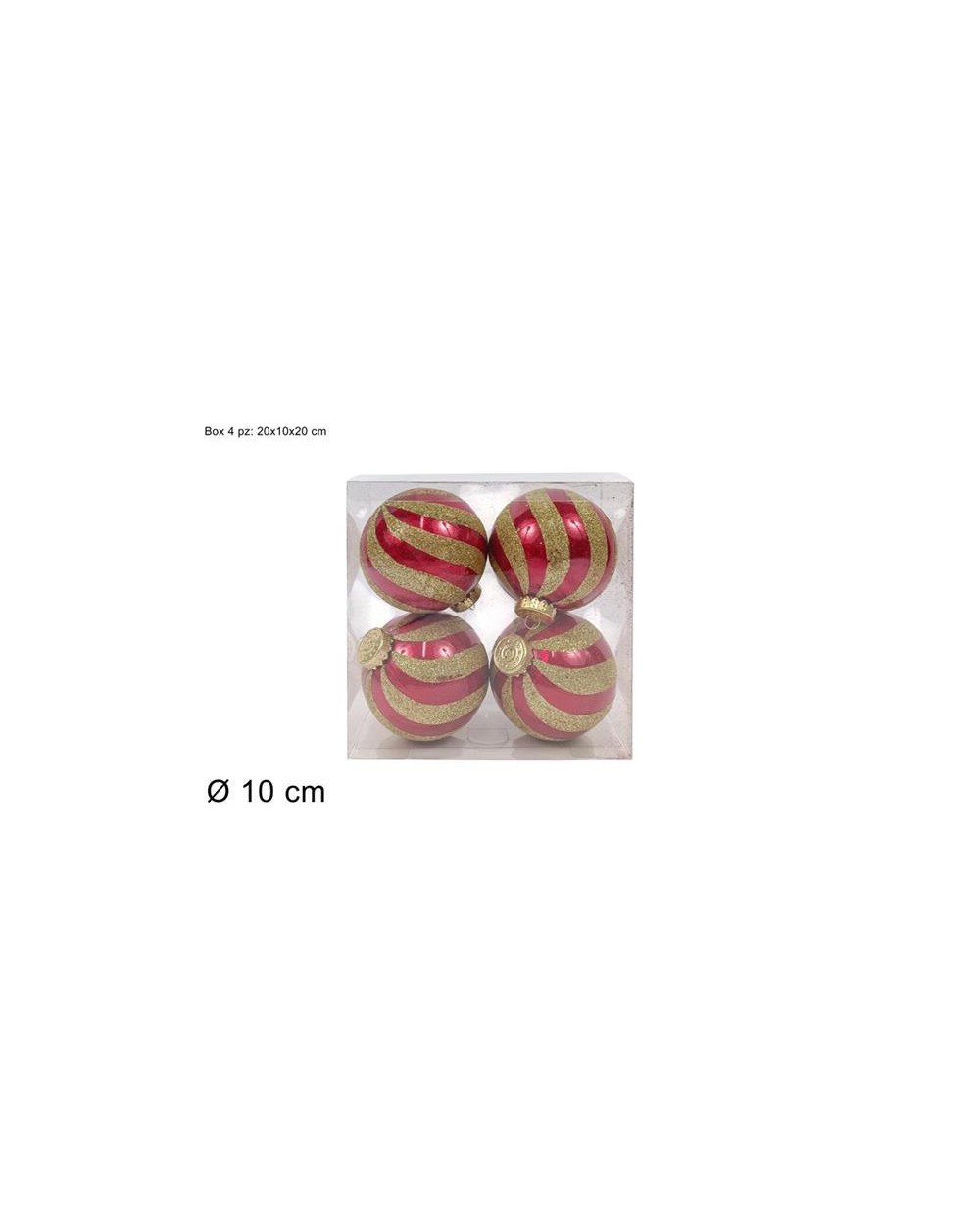 PALLE 10cm C/FASCE 4pz ROSSO ORO 8053482379012