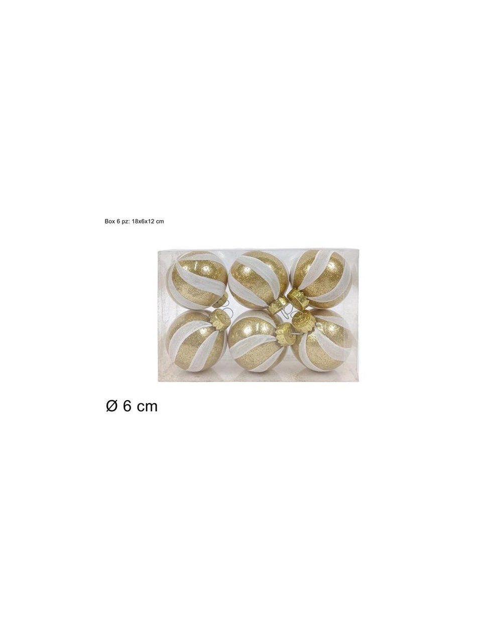 PALLE 6cm C/FASCE 6pz ORO/BIANCO 8053482379067