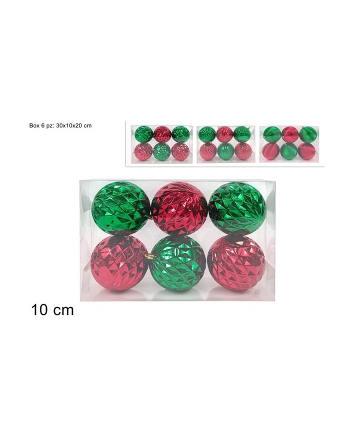 PALLE 10cm ROSSO VERDE 6PZ...