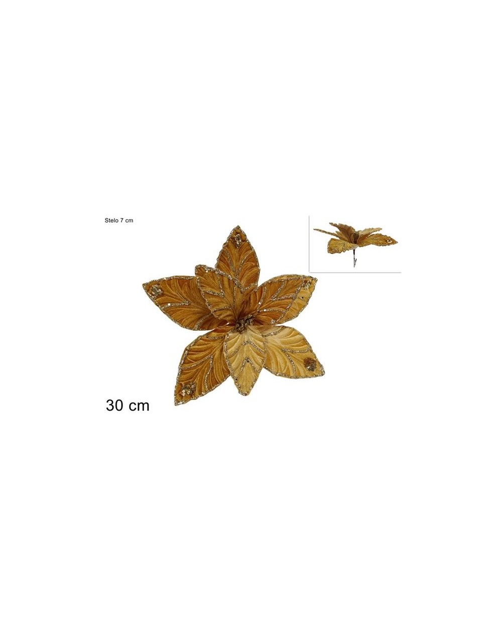 PINZETTA FIORE 30cm VELLUTO C/GLITT 8053482367224