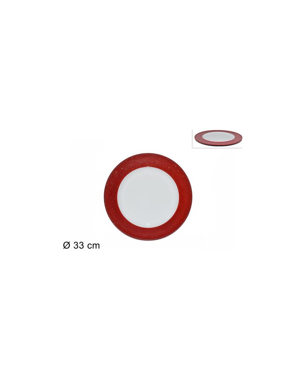 SOTTOPIATTO NATALIZIO BORDO ROSSO  A298772