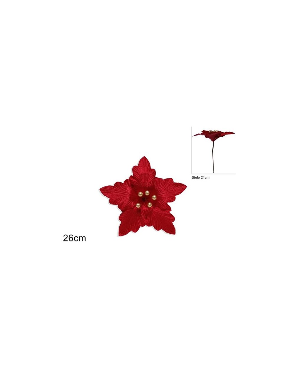 STELO FIORE VELLUTO 26cm ROSSO 8053482279435