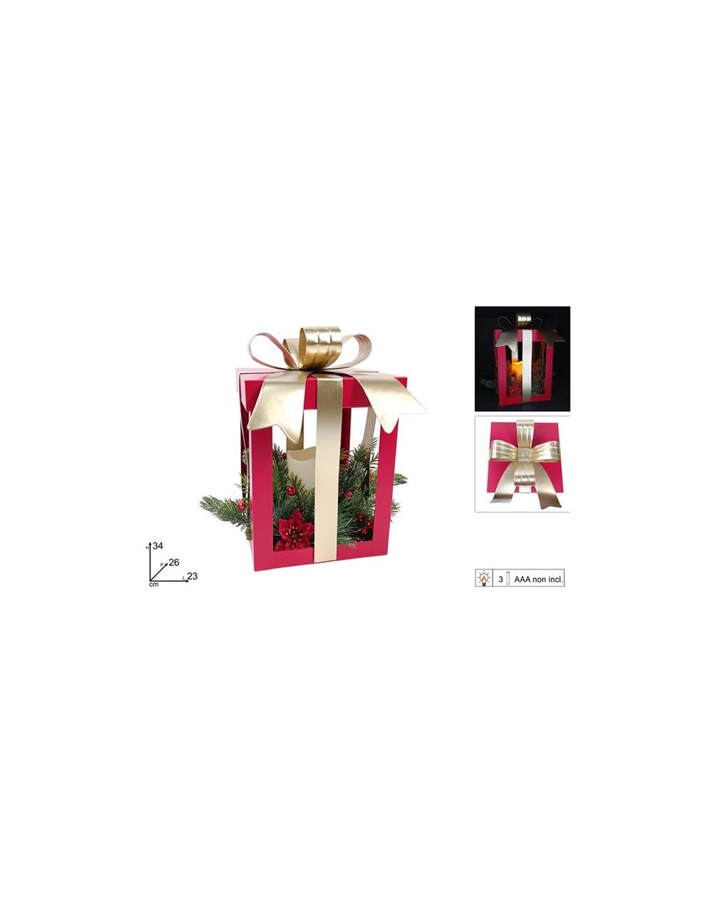 PACCO REGALO METALLO ROSSO C/FIOCC  8053482375847