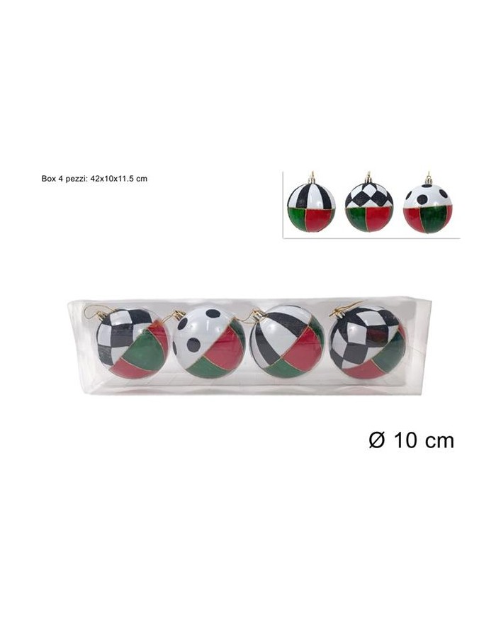 SET 4 PALLE A SCACCHI 10CM...