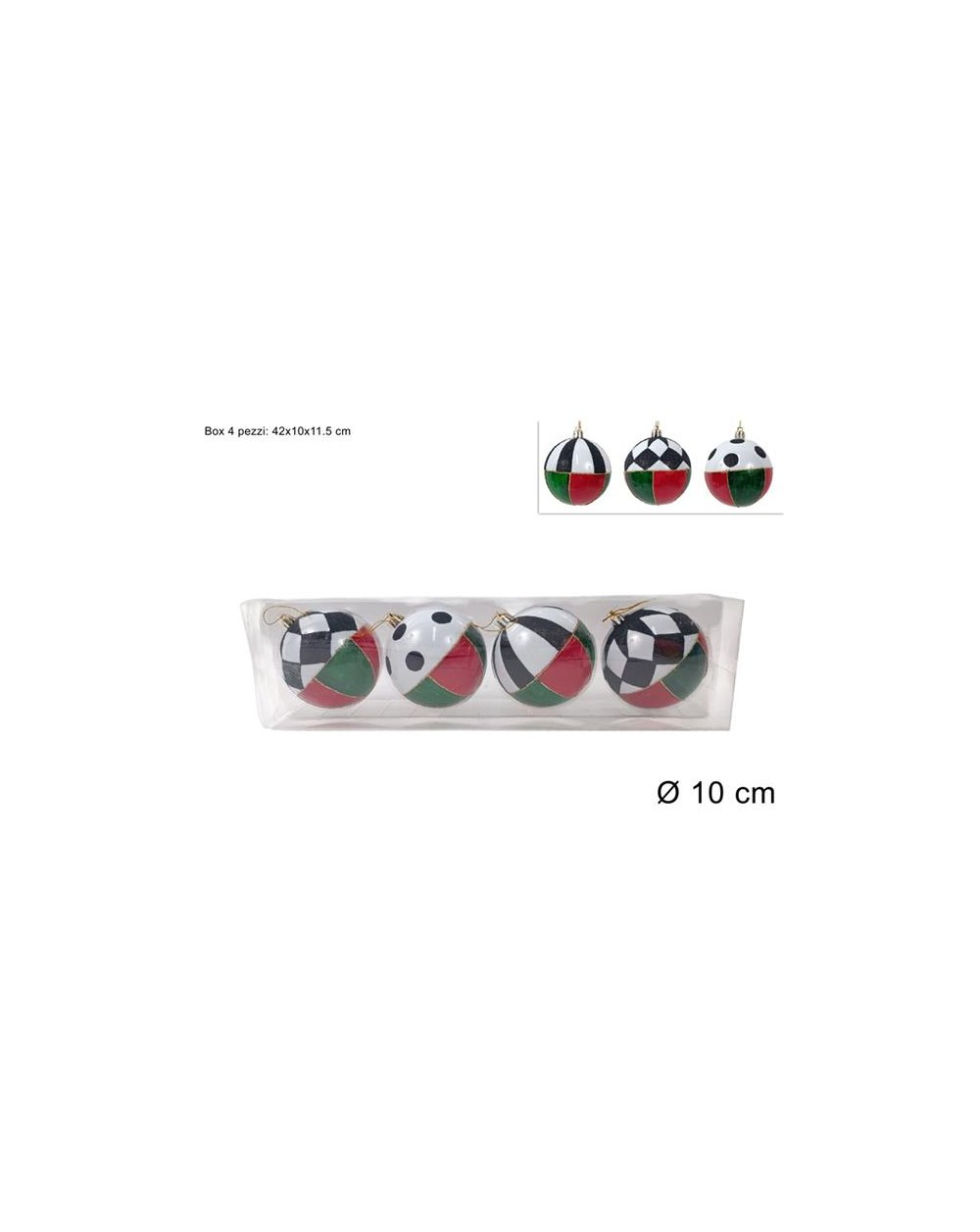SET 4 PALLE A SCACCHI 10CM A046110