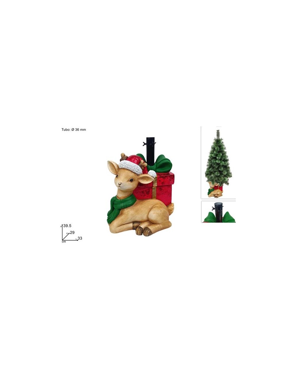 BASE ALBERO PACCO REGALO C/RENNA  A046113