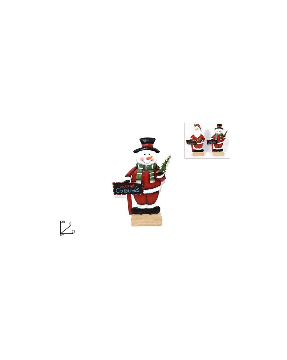 BABBO NATALE/SNOWMAN C/LAVA.39CM 8033113776342
