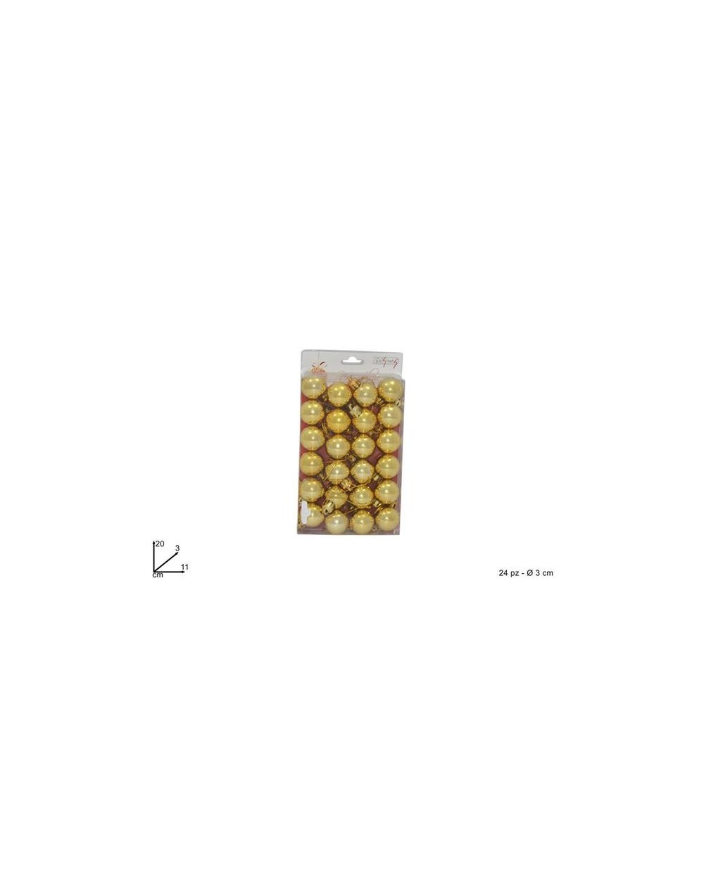 PALLINE LUCIDE ORO 24pz.3cm.  A169822