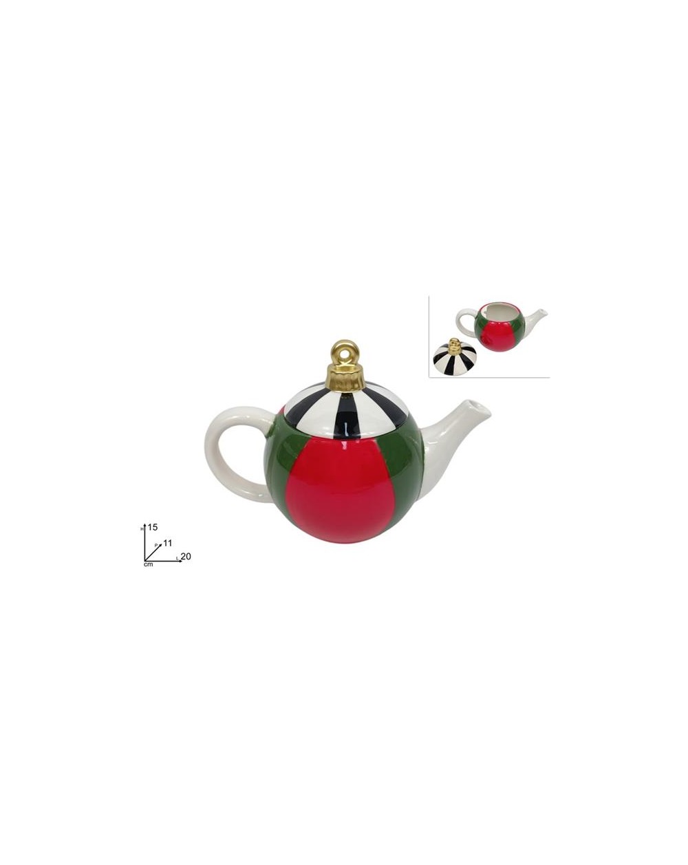 TEIERA CERAMICA 20 cm BIANCO/NERO  A197907