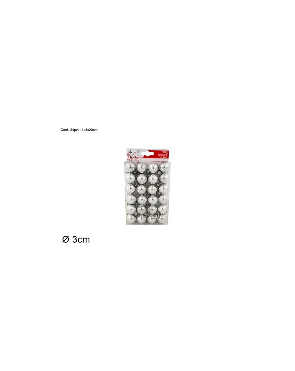 PALLINE LUCIDE SILV.24pz. 3cm.  A169821