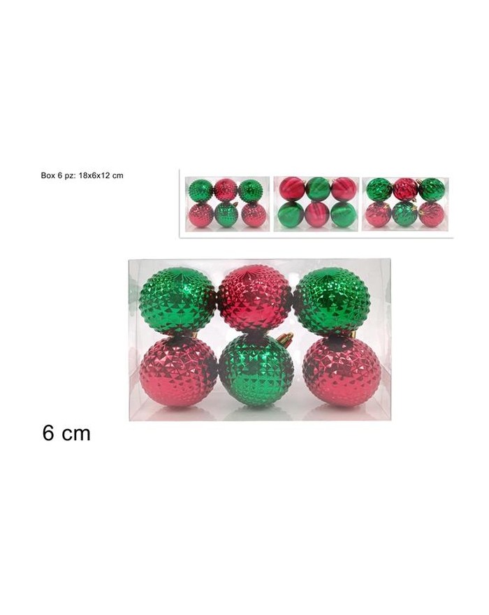 PALLE 6CM 6PZ ROSSO VERDE ASS  A197894