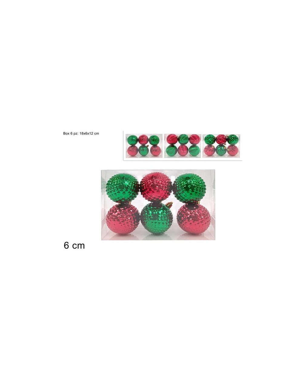 PALLE 6CM 6PZ ROSSO VERDE ASS  A197894