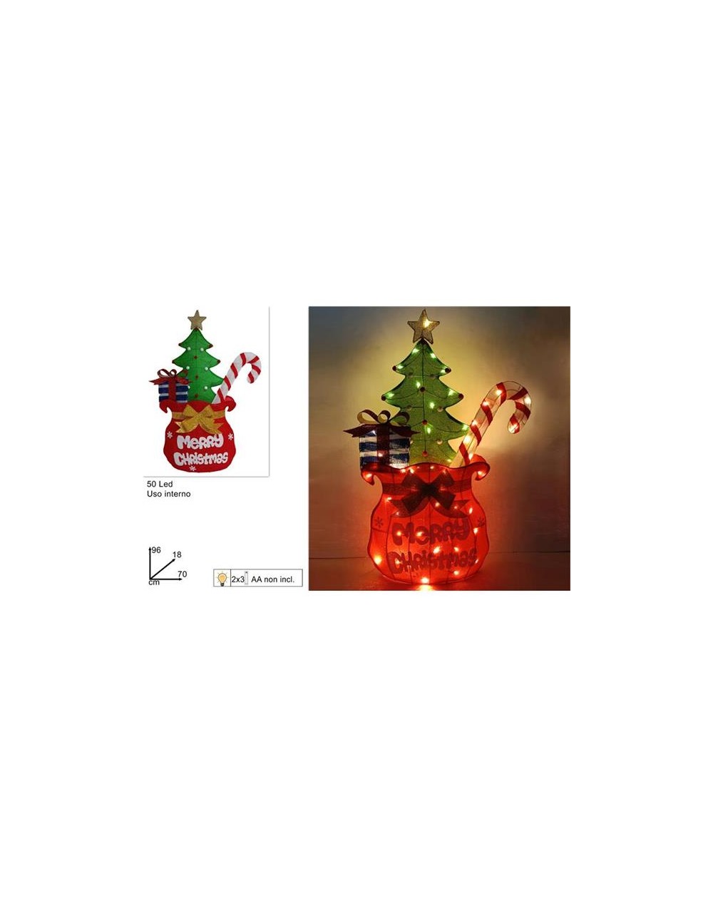 DECORAZIONE SACCO C/REG.96CM C/LUCE  A197941