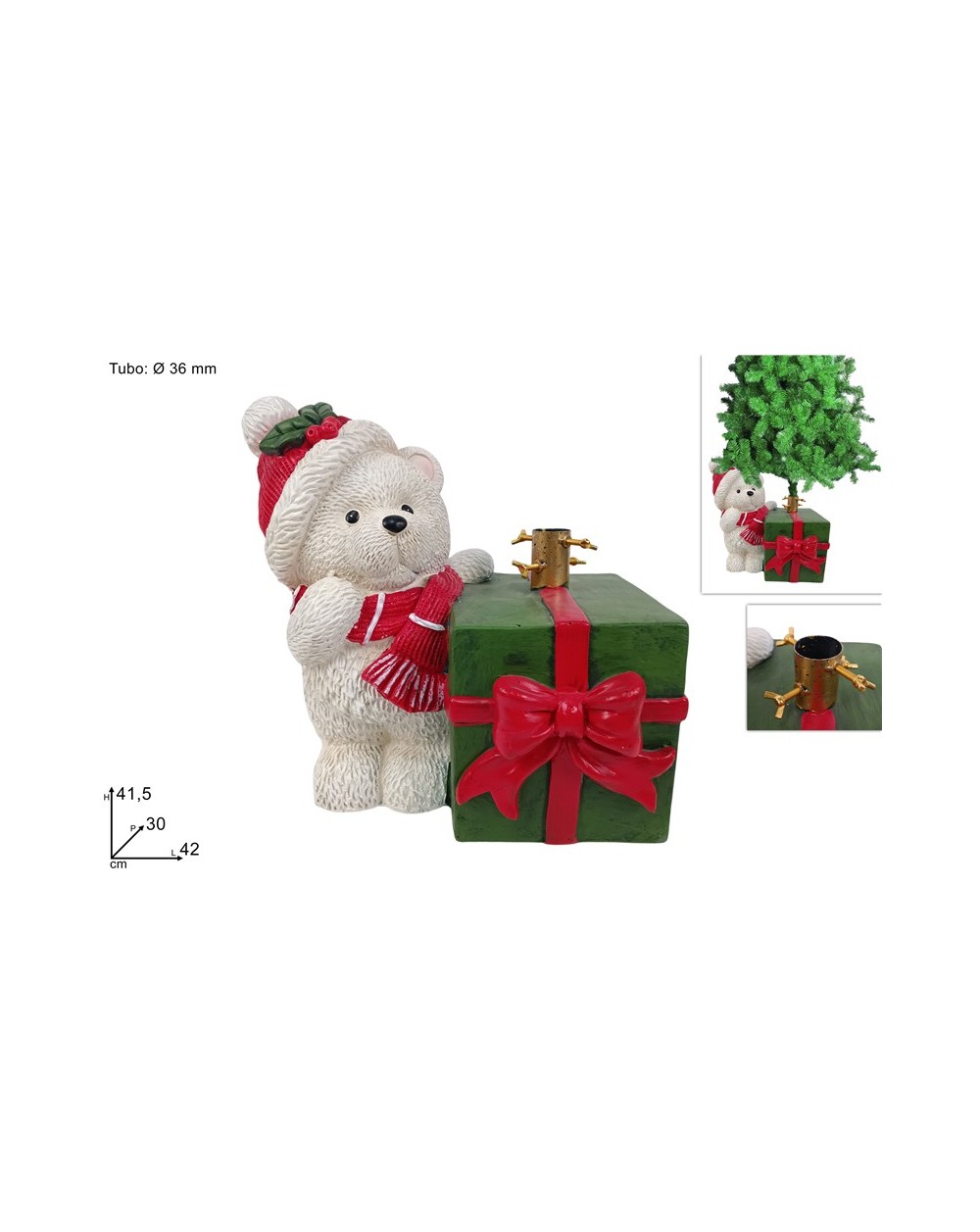 BASE ALBERO ORSETTO C/PACCO REGALO  BASE ALBERO