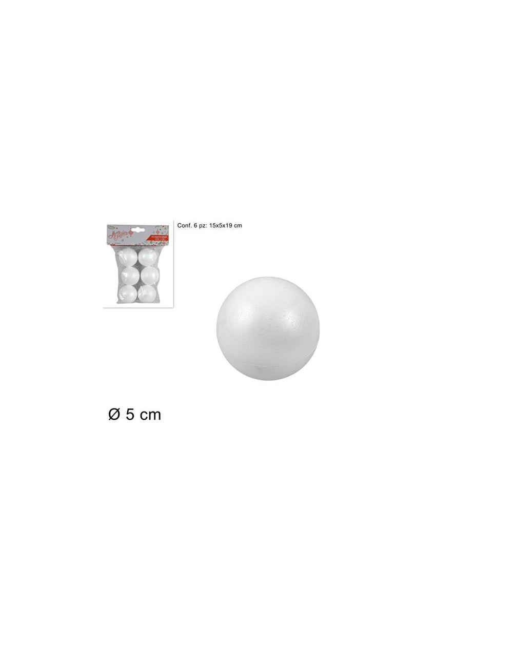PALLA POLISTIROLO 5cm 6 PEZZI  A125249
