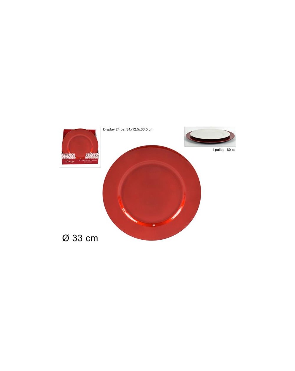 SOTTOPIATTO ROSSO 33CM  A209150