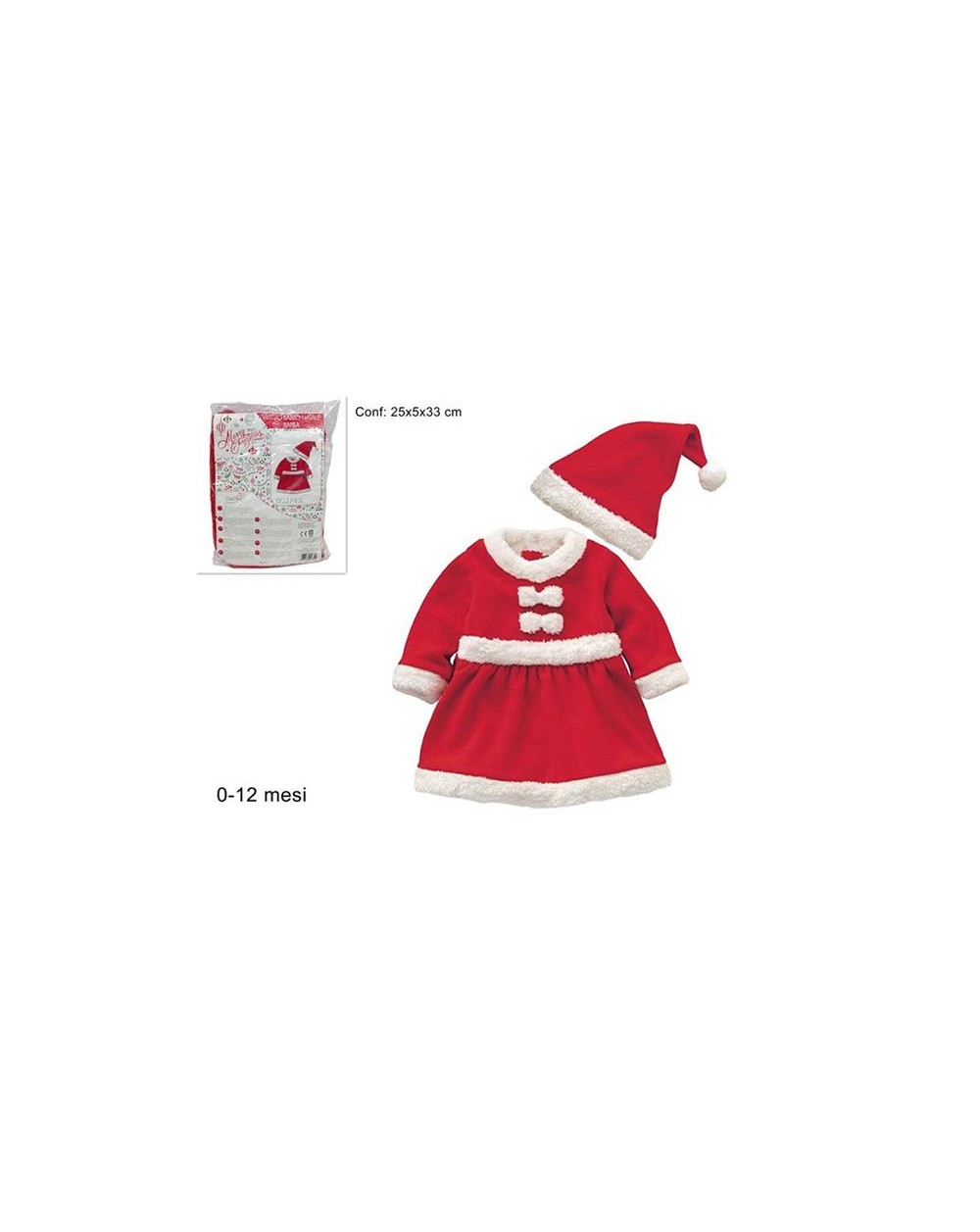 VESTITO BABBO NATALE BIMBA 0/12MESI  A198192