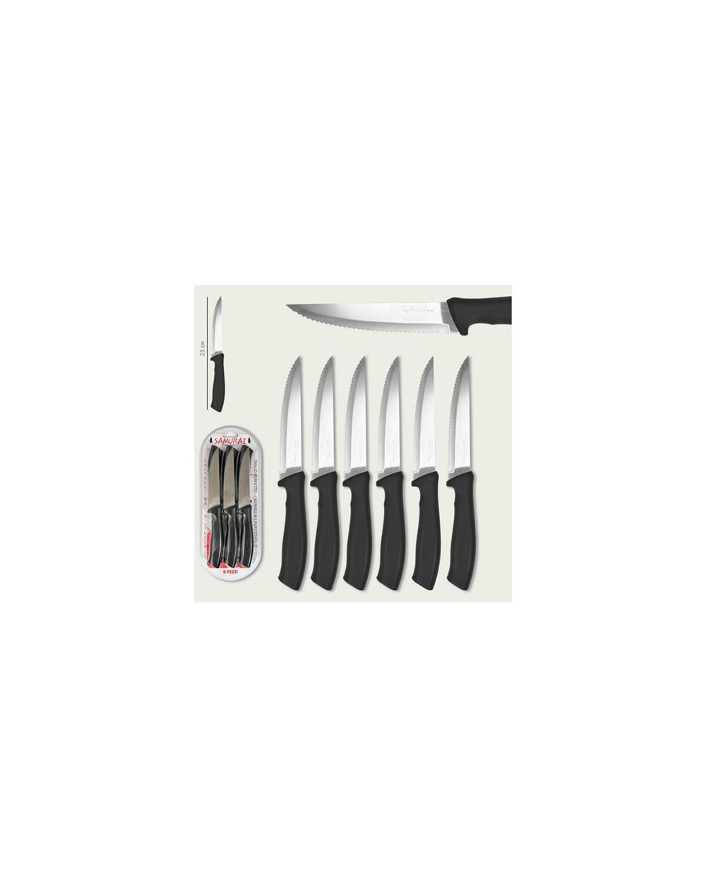 SET 6 COLTELLI BISTECCA NERO  A198184