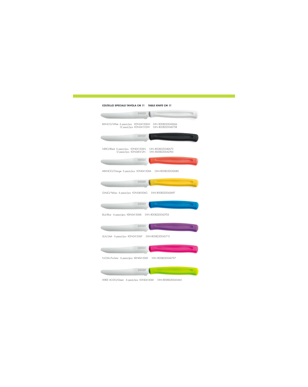 SET 6 COLTELLI DINAMIK TAVOLA ASS.  A172937