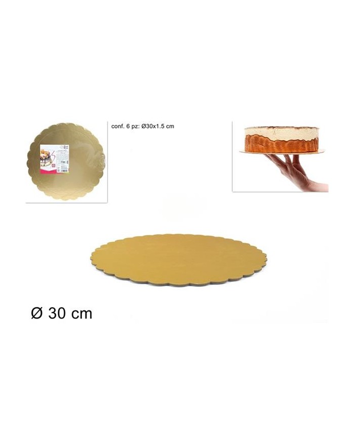 SET 6 VASSOIO DOLCI 30cm. COLORE OR  A152438